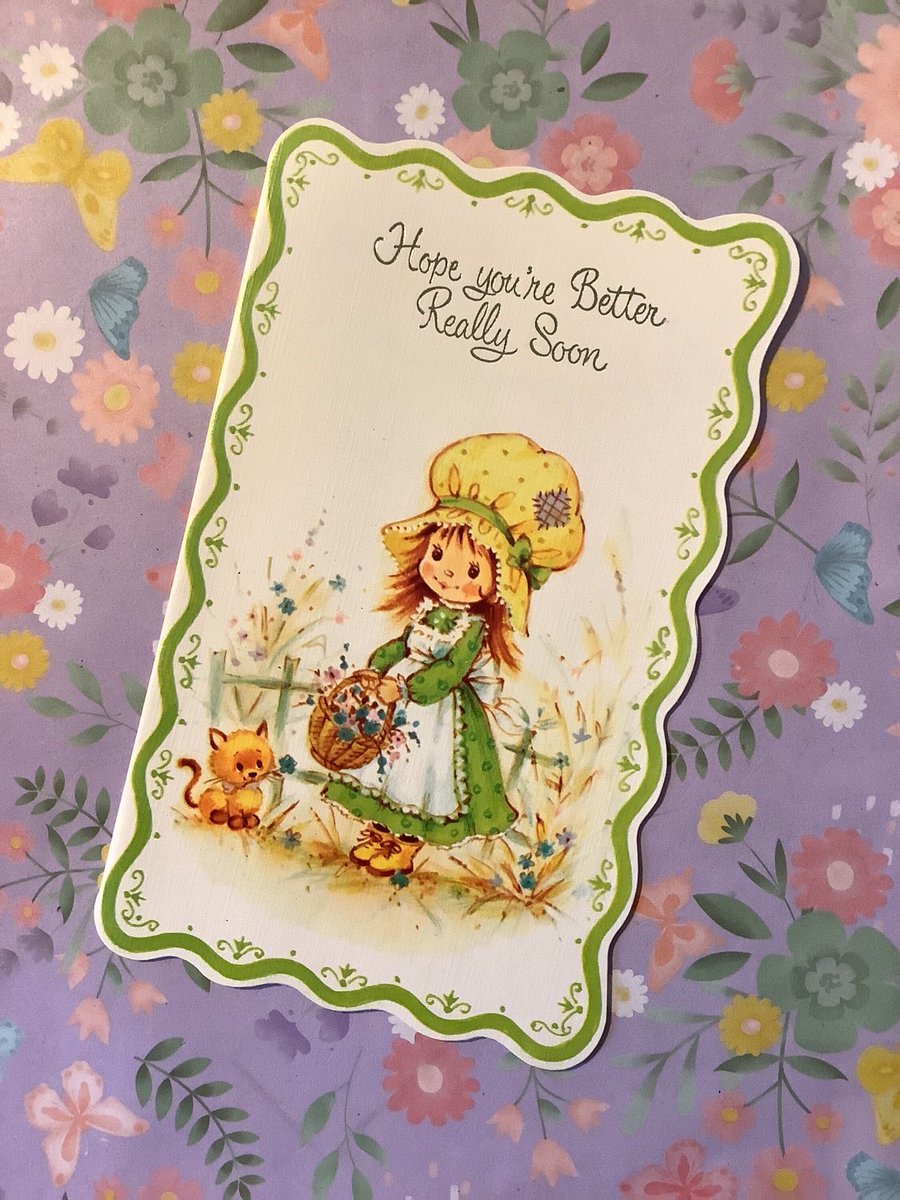 WatsonsVintage's tweet photo. These ADORABLE Get Well Cards are available at just £4.00 each in my #etsy shop: RARE #Vintage Circa 1970s ' Hope you're Better Really Soon' Card - Cute  'Holly Hobbie' Style Girl Design - Vintage Loving Friend-Sweet Verse https://t.co/AzZoST4nBm #HollyHobbieStyle #GetWellCard https://t.co/TkGPStSEdh