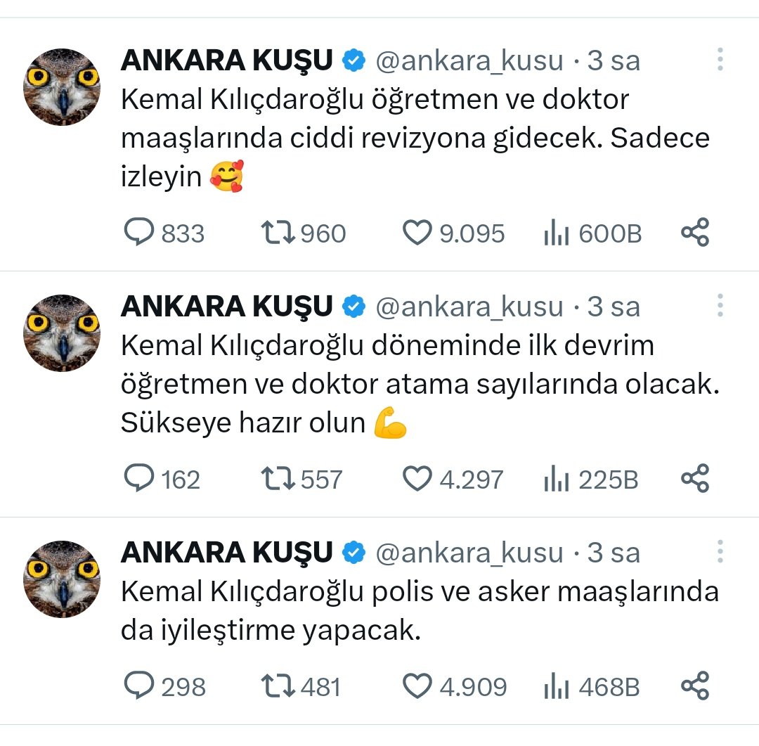 3 twite iyi bakın arkadaşlar. Doktor dışında başka sağlık mesleği yok.
Neden yok peki biliyormusunuz?
Sosyal medyayı kullanamıyorsunuz artık, yerinde gereken yapılmıyor.
Sendika fanatizmine ve twitir da fenomenlik oynayanları izlemeye devam edin. Sakın bozmayın duruşunuzu