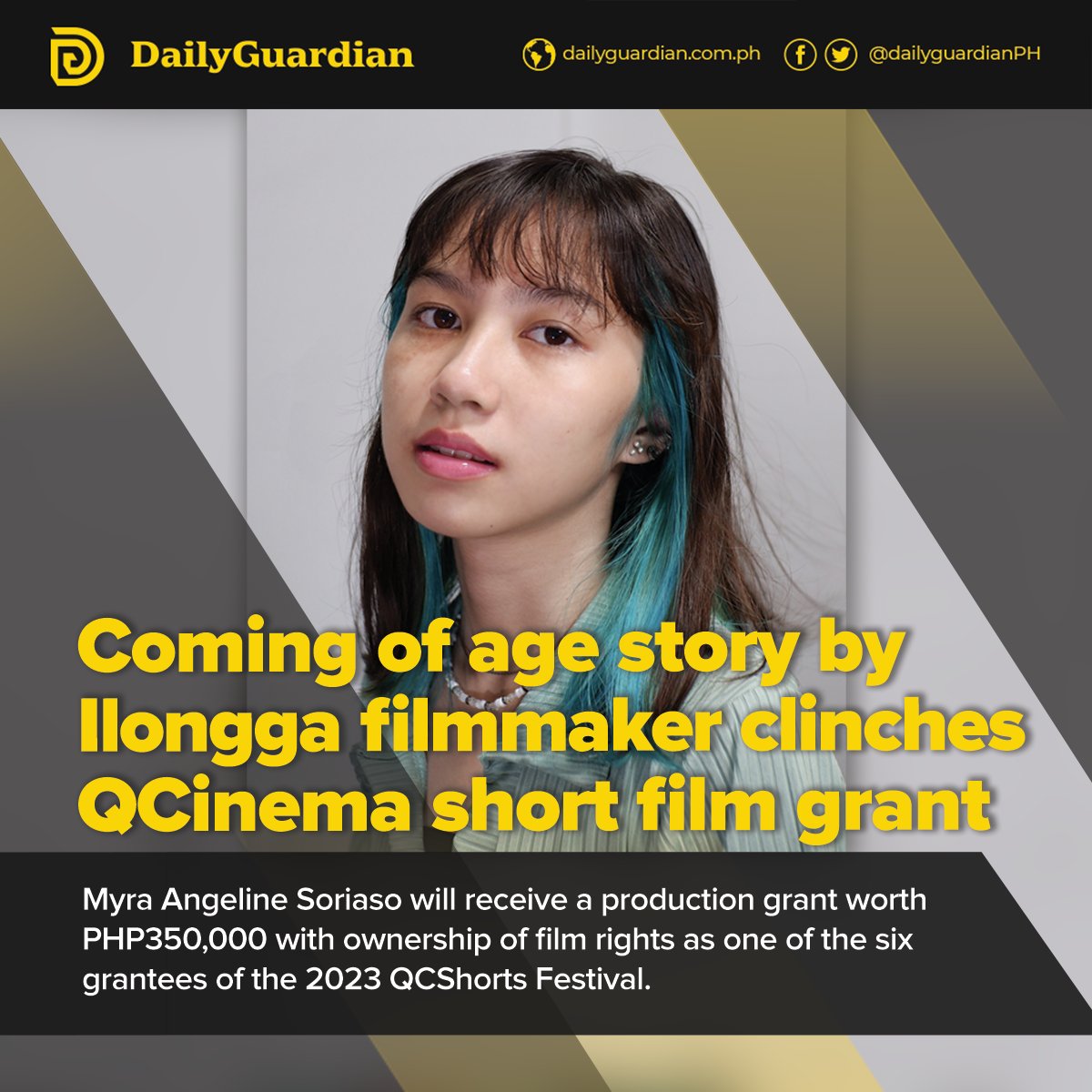 Ilongga filmmaker Myra Angeline Soriaso was chosen as one of the six grantees of the 2023 QCShorts Festival.

bit.ly/3Lq5sdD