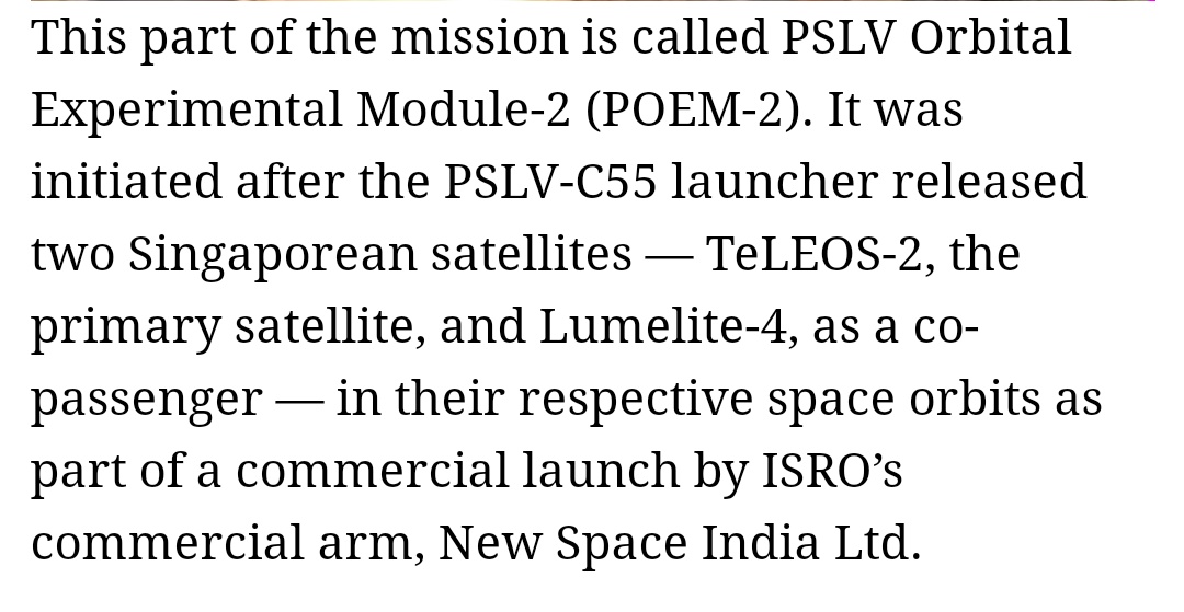 UpscScreenshots's tweet photo. Latest From ISRO .
Read the Thread. 
High Chances of Question from Concept "POEM" in ISRO's launching system. #ISRO #PSLVC55 #UPSC #UPSC2023 https://t.co/QkmXo7eStS