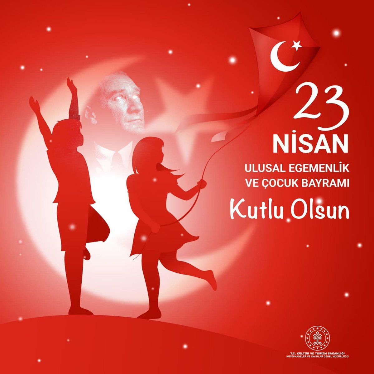 Gazi Mustafa Kemal Atatürk'ün milletimize ve çocuklarımıza armağanı 23 Nisan Ulusal Egemenlik ve Çocuk Bayramı Kutlu Olsun! 🇹🇷🎈🇹🇷🎉🎊
<a href="/TCKulturTurizm/">T.C. Kültür ve Turizm Bakanlığı</a> 
#23NisanKutluOlsun