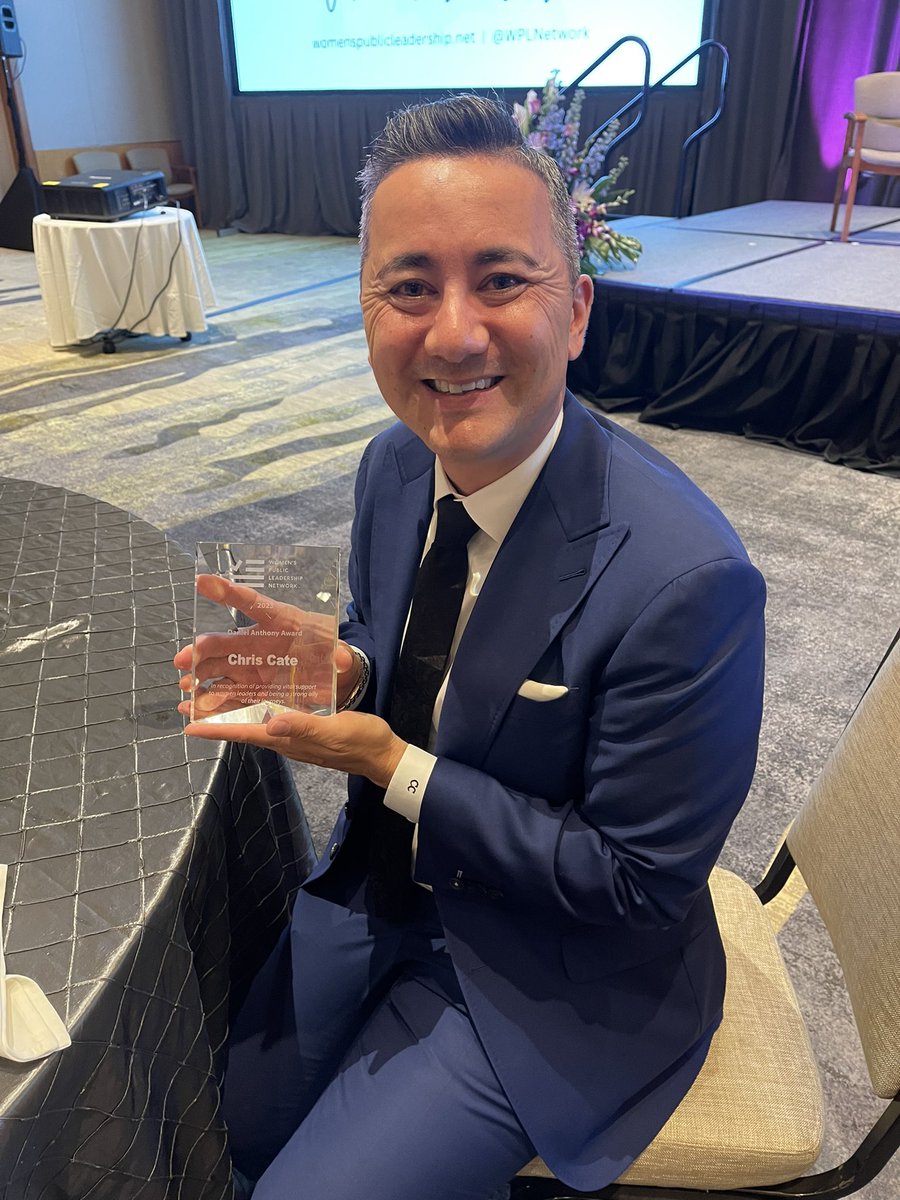Congratulations to <a href="/chrisjcate/">Chris Cate</a> on receiving the 2023 Daniel Anthony Award from <a href="/WPLNetwork/">Women's Public Leadership Network</a> 🙌🏻 #wplnsummit