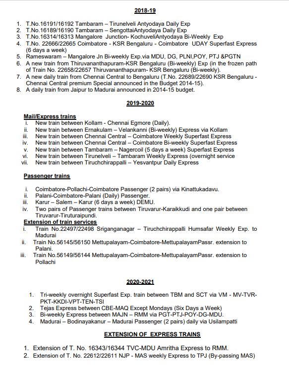 pollachitrain's tweet photo. RTI details regarding the train proposals for Pollachi / Coimbatore section sent by Southern Railway to Railway Board for approval. (Page 1 to 4).. https://t.co/taeDePTVmi