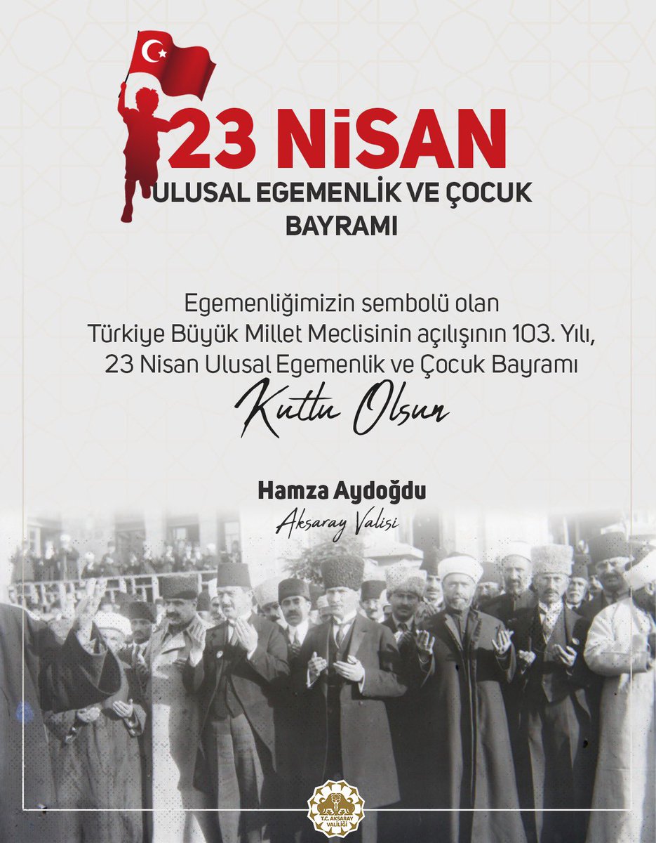 drhamzaydogdu's tweet photo. TBMM’nin kuruluşunun 103. yıl dönümünü ve #23Nisan Ulusal Egemenlik ve Çocuk Bayramı’nı tebrik ediyoruz.

Gazi Mustafa Kemal Atatürk başta olmak, bütün şehitlerimizi rahmet, dua ve şükranla yâd ediyoruz.🇹🇷🇹🇷🇹🇷
#23NisanKutluOlsun https://t.co/UpBdfnS7rw