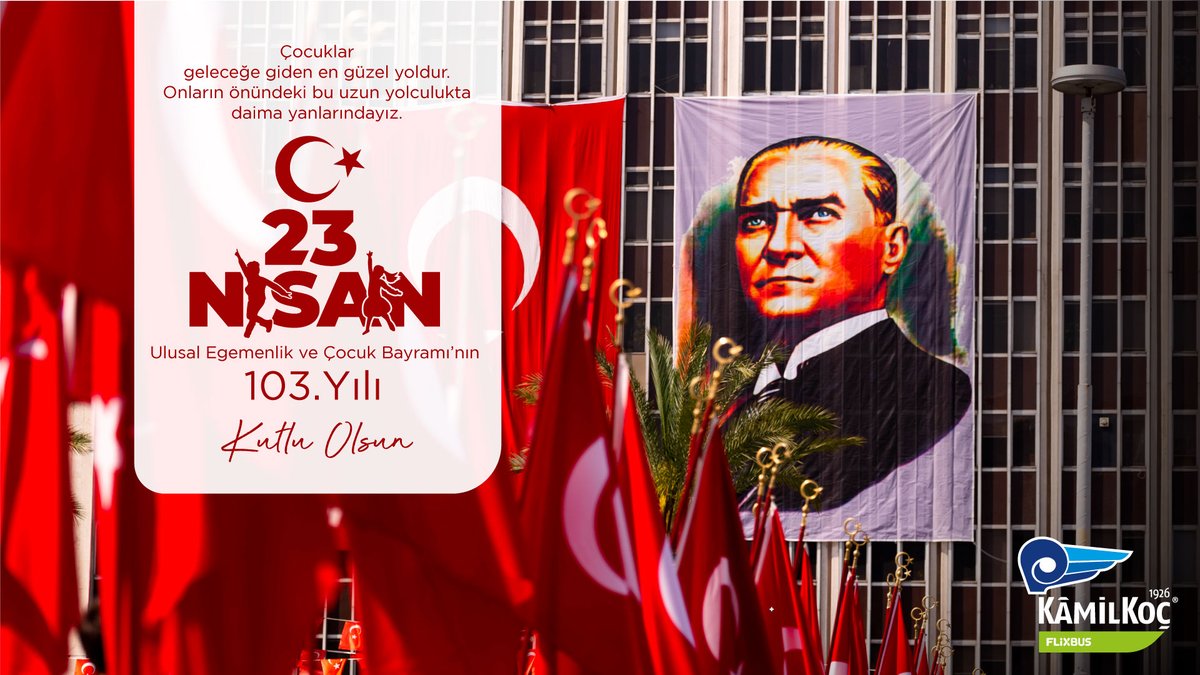 kamilkoccom's tweet photo. Çocuklar geleceğe giden en güzel yoldur. Onların önündeki bu uzun yolculukta daima yanlarındayız. 23 Nisan Ulusal Egemenlik ve Çocuk Bayramı’nın 103. yılı kutlu olsun. 🇹🇷🎈 #KamilKoç #YolArkadaşım #23Nisan #UlusalEgemenlikveÇocukBayramı https://t.co/RIzbVUCv6r