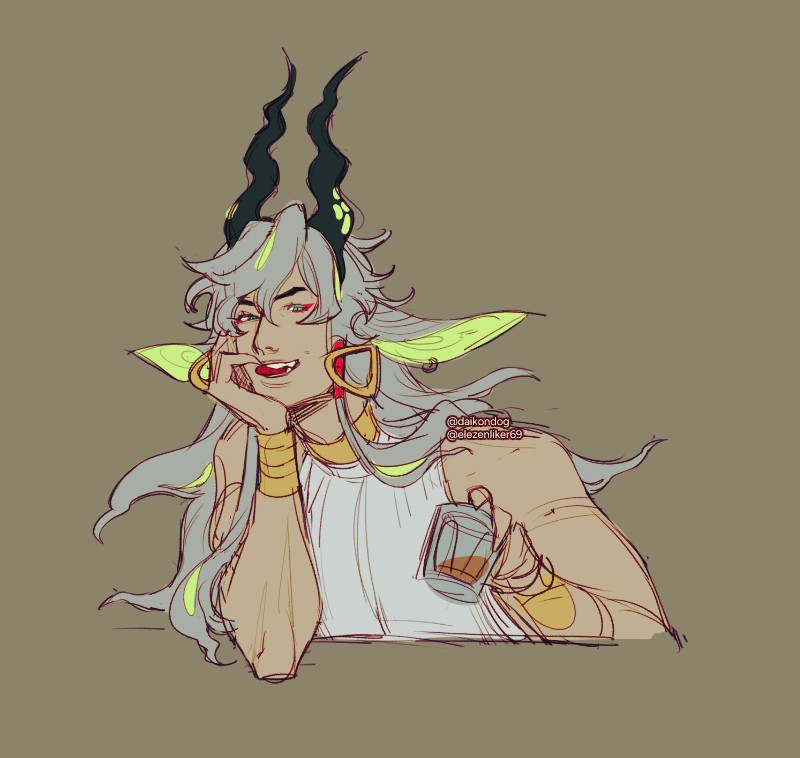 ( oc ) i think that dragon across the bar is sizing u up . better go see what he wants ...