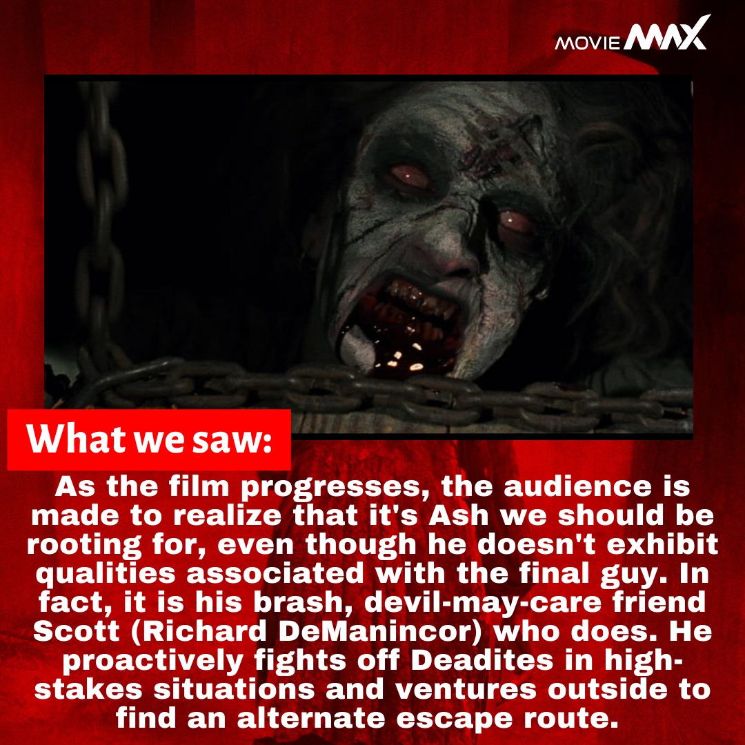 moviemaxoffl's tweet photo. Calling all horror movie fans! Just watched #EvilDead (1981) and OMG, that ending! 😱👻 If you're like us and still trying to process what just happened, here's a quick recap:. 🔪🩸
#EvilDead1981 #SamRaimi #BruceCampbell #MovieMaxOfficial #EndingExplained #MaxExplainsEndings https://t.co/o4w0xCTRum