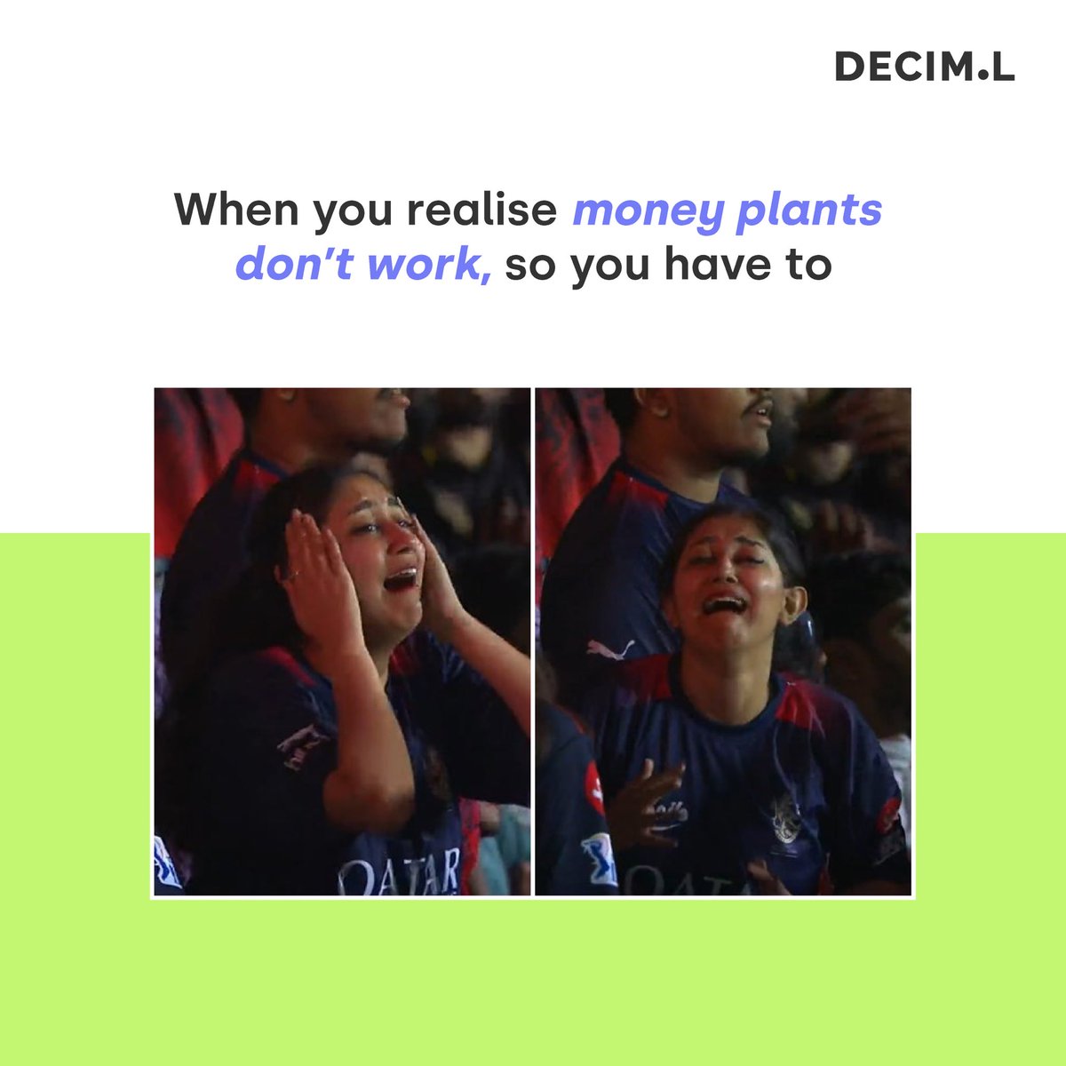 DecimlApp's tweet photo. We only speak facts🤷🏻‍♀️ (but this time we wish we didn’t😭)

#deciml #decimlapp #rcb #rcbgirl https://t.co/CQMkgY2mr0