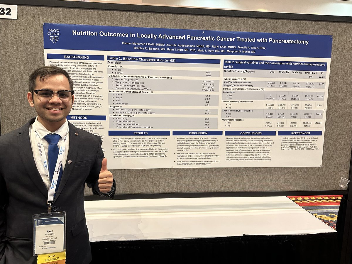 First poster presentation ✅!
Immensely grateful to <a href="/mmundi/">Manpreet Mundi, MD</a> @o_elfadil for their continuous support and guidance. #Aspen2023! 
Thank you <a href="/danelleolson1/">Danelle Olson</a> ! <a href="/MayoMrfa/">Mayo Research Fellows’ Association (MRFA)</a>