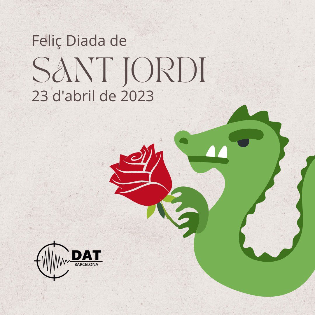 La DAT us desitja una molt bona Diada de Sant Jordi!🌹🐉📖

<a href="/DAT_upc/">DAT UPC</a> <a href="/CdE_UPC/">Consell de l'Estudiantat UPC</a> <a href="/UPCTelecos/">UPC Telecos 📡</a>