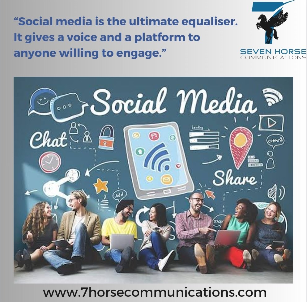7Horse_Comm's tweet photo. Social media is the ultimate equaliser. It gives a voice and a platform to anyone willing to engage.
#SocialMedia https://t.co/JylefjGBnj
