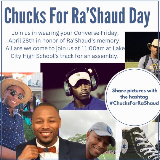 3 years….seems like 10 minutes ago. I miss you so much Kid. We will honor you always.  Chucks for Ra’Shaud Day Friday!  Ceremony at the track 11 AM! <a href="/CitadelFootball/">The Citadel Football</a> @ecballcoach15 <a href="/coachjj26/">Jamie Johnson 🪶</a> <a href="/CoachPowell6/">Coach Powell</a> <a href="/Coach_Stan3/">Stan Adams</a> @ECHSboysb_ball @JasonCook_ECMHS <a href="/RodRuth1/">Rod Ruth</a>