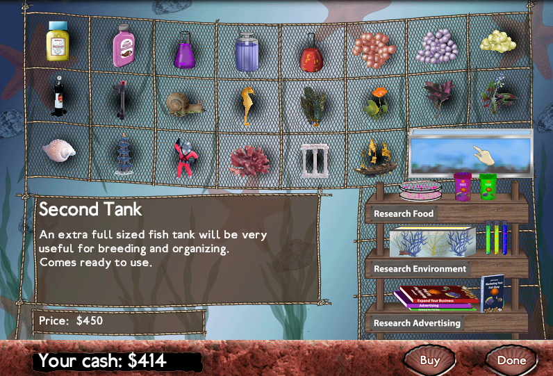 NoroSnail's tweet photo. So close to being able to afford another tank! Gotta make more babies to sell 😈 Give me your babies #Fishtycoon https://t.co/njGyjwl1XE