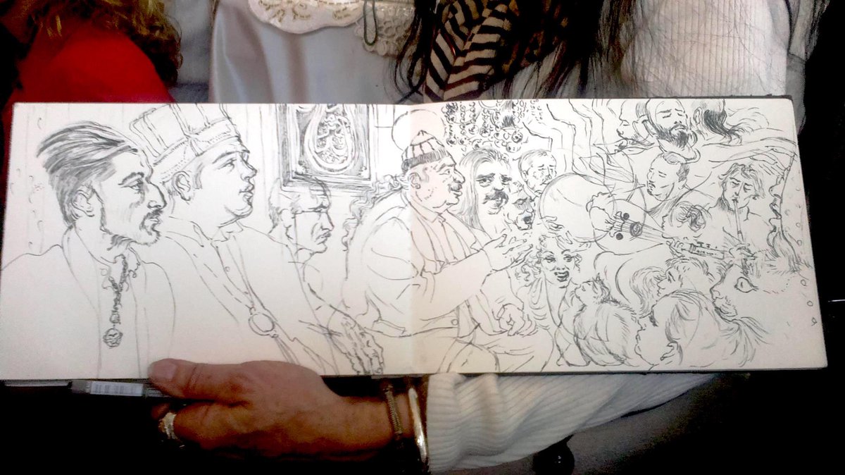 TriciVenola's tweet image. Dancing with the Dervishes at Üllü Sinan Tekke in Eyüp, with Lewis &amp;amp; Alper on a happy holiday long ago. Spent all day eating fried chicken, drawing, &amp;amp; watching one and another up and whirl. #dervish #bektasi #shiite #istanbul #drawingonistanbul