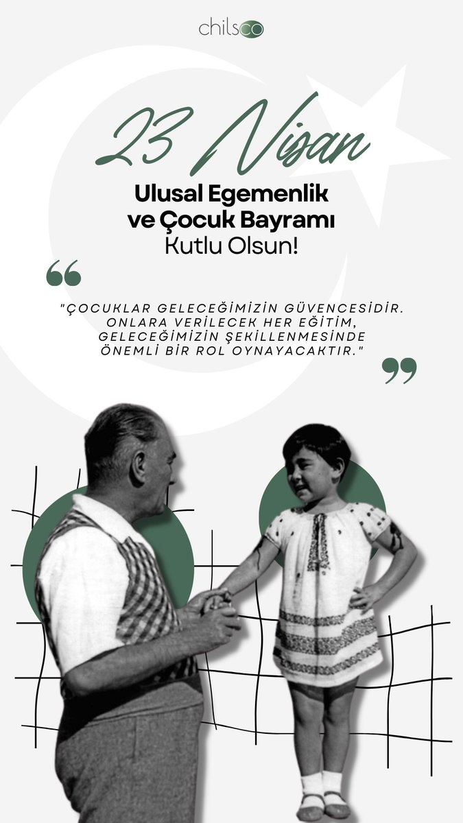 ChilsCo's tweet photo. "Çocuklar geleceğimizin güvencesidir. Onlara verilecek her eğitim, geleceğimizin şekillenmesinde önemli bir rol oynayacaktır." - #GaziMustafaKemalATATÜRK 
#23Nisan Ulusal Egemenlik ve Çocuk Bayramımız Kutlu Olsun 🤍 https://t.co/t44PwfzyVa