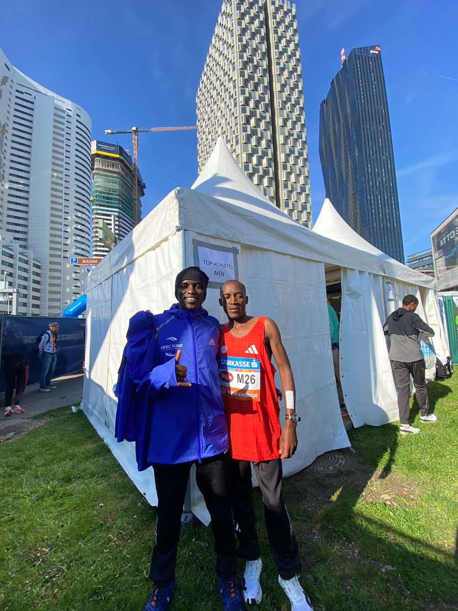 TheOPECFund's tweet photo. #VCM2023 is about to start! #OPECFund Rookies Simon Mwangi & Julius Kariba from #Kenya π°πͺ are ready! ππΌββοΈπ #GoFurtherGoTogetherΒ #TogetherWeRun #40VCM #VCM https://t.co/NdesFGB3o1