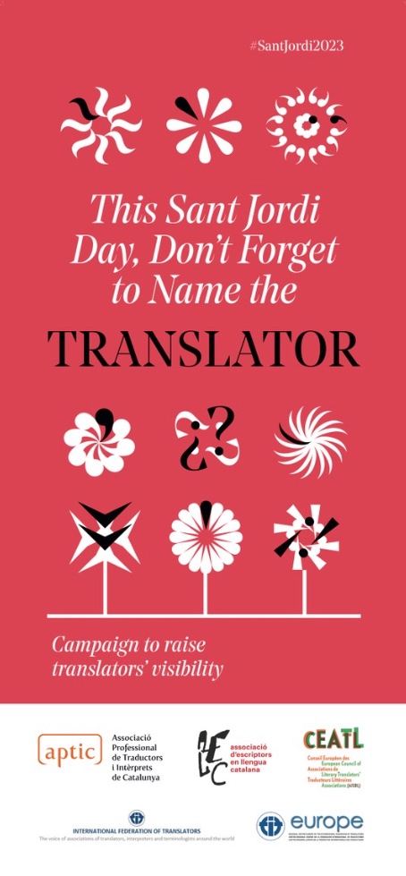 galanbarrera's tweet photo. This Sant Jordi Day, don’t forget to name the #translator! 😉📚 

#SantJordi2023 #books #Barcelona #xl8 https://t.co/F2BGGyCfrK