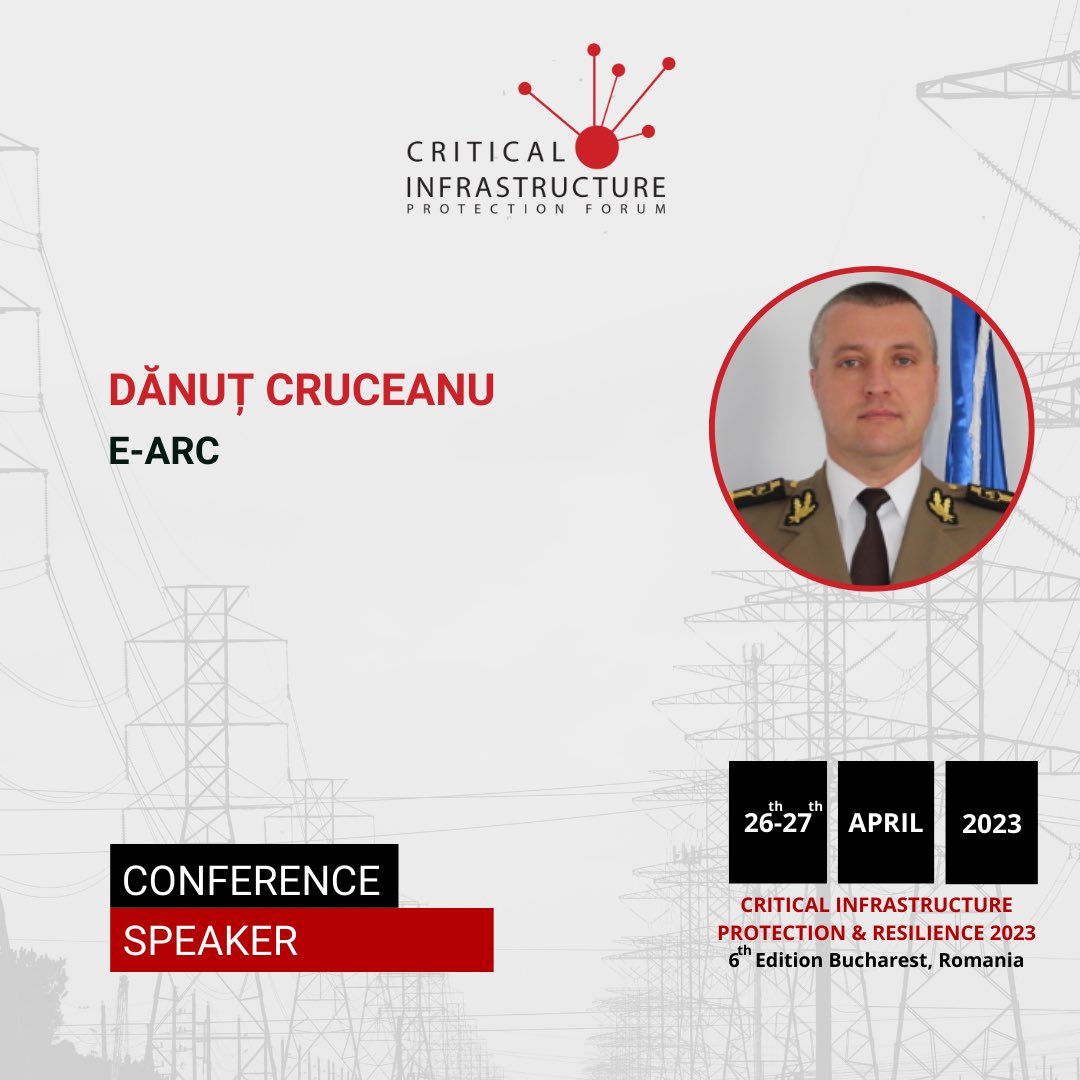 CipForum's tweet image. It is a privilege to announce Mr. Dănuț Cruceanu, E-ARC, as a speaker during the event that will take place between April 26-27, 2023, within the premises of the Palace of Parliament.

Details about the event: cip-forum.ro

#CIPForum  #CIPForum6 #CriticalInfratructure