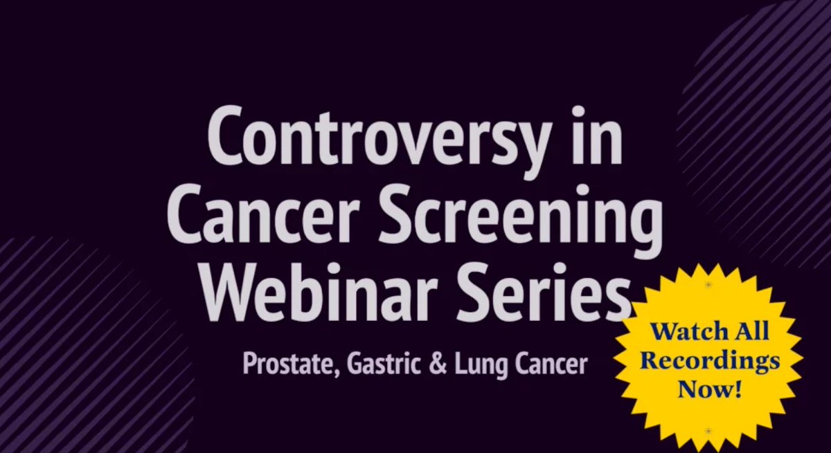The recordings of our #WEBINARS over CONTROVERSIES over #Cancer Screening series: #prostatecancer #gastriccancer and #lungcancer are now available to watch online in French, German, Spanish & English. @EuropeanCancer @WoncaWorld @PilarAstier @KarenFlegg bit.ly/3N5080e