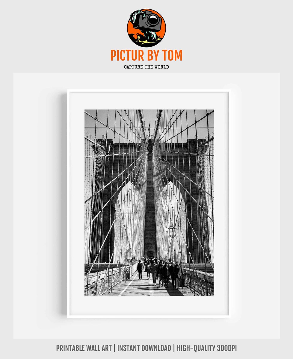 picturbytom's tweet photo. Another iconic shot of Brooklyn Bride, taken facing one of the masonry piers, showing off the huge number of steel cables supporting the deck. http://https://t.co/grk5xvRjBm #NYC #NewYork #TheBigApple #Brooklybridge #BlackandWhite #Etsy https://t.co/U6UdMG0Ehl