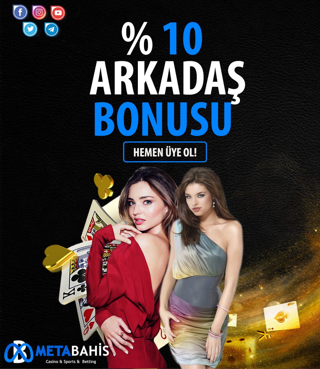 🥳 #METABAHİS'DEN %10 ARKADAŞ BONUSU!

🎁 30 TL DENEME BONUSU!

🎁 %300 İLK YATIRIM BONUSU!

🎁 %25 CASINO KAYIP BONUSU!

🔗bit.ly/3Z88E18

#metabahis #metabahisbet #bahis #bonus #casino #canlıcasino #kriptopara #poker #rulet #slot #spor #vip