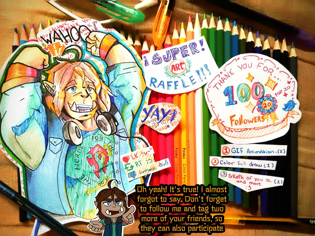 gaztertale's tweet photo. Yajuuu!! We are already 100 followers hehehe that's why I have prepared a super! Special raffle for this amount of beautiful fans of this young orc. 
 
-What should you do to participate ?
1- comment 
2-like
3-Share 

There will only be three winners https://t.co/vlTkLc8HxW