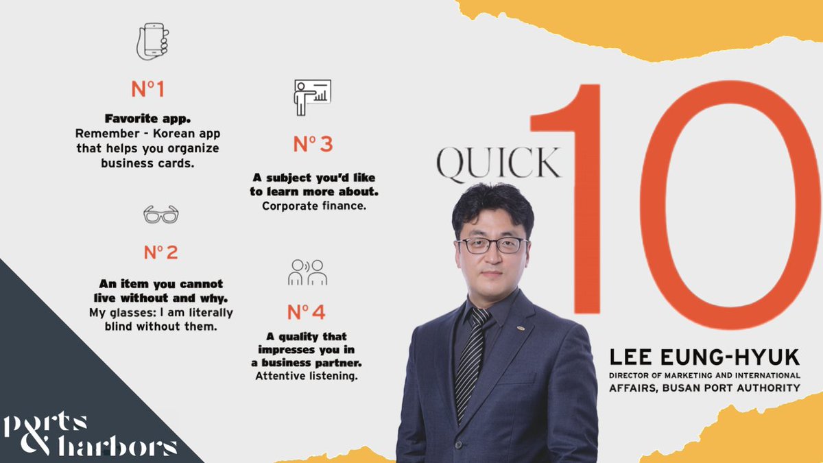 Maritime is a personal business so Lee Eung-Hyuk from the Port of Busan told us a few secrets about his everyday life.