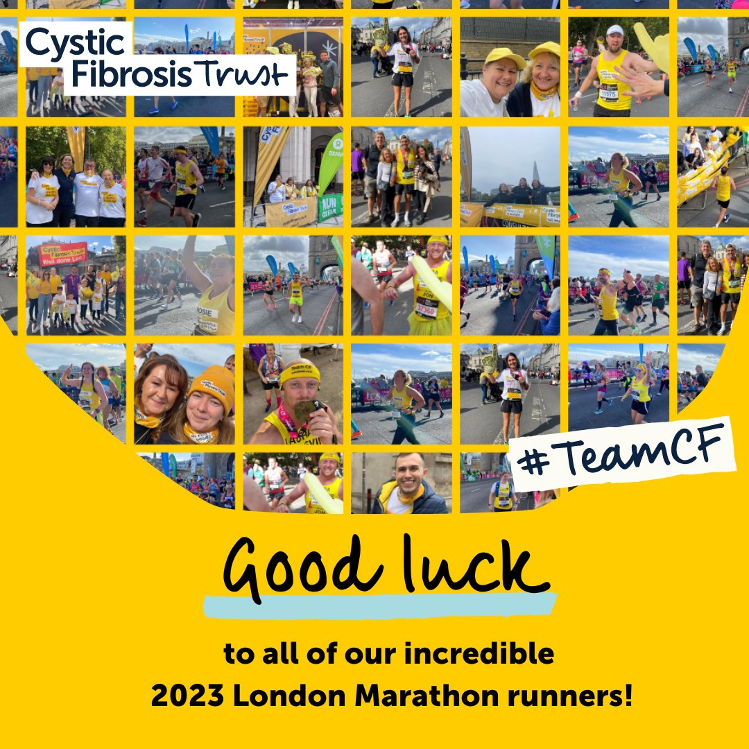cftrust's tweet photo. We want to wish all of our London Marathon runners the best of luck for today - you are all superstars ✨

Don't forget to tag us in your photos 📸 and use #TeamCF in your posts. 

See you at the finish line! https://t.co/wBXO5zwuLt