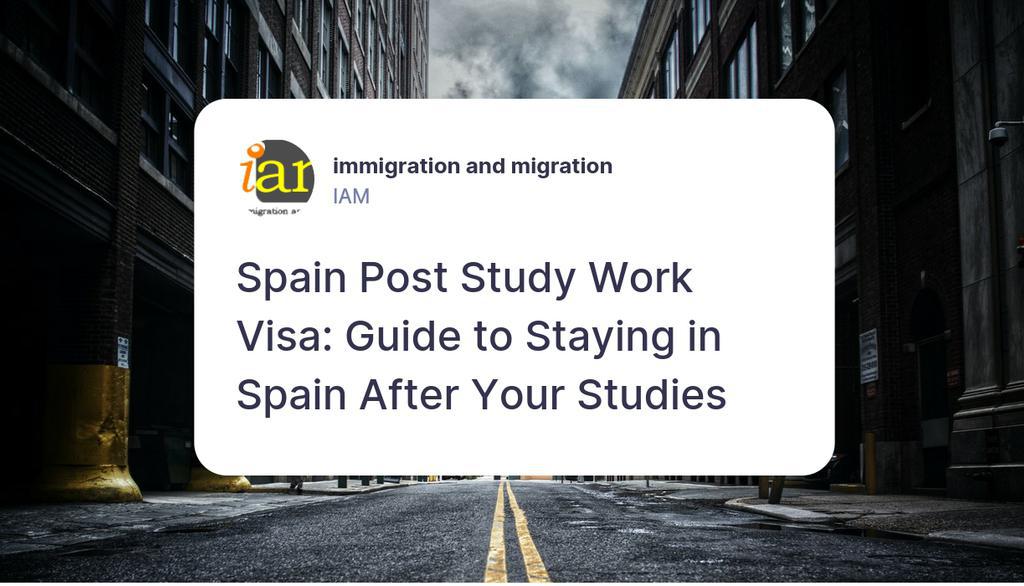 Without a Work Visa a company cannot legally employ non-EU/EEA nationals.

Read more 👉 iam.re/3jqq0mi

#ExcellentLearningOpportunities #Top5List #EducationalKnowledge #AmazingCountry #SpainPostStudyWorkVisa #PostStudyOptions #WorkingInSpain #ImmigrationAdvise #IaM