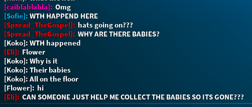 Xane_MMA's tweet image. When I need funny reactions and want them quickly, what do I do? Dropping babies all over Enchantix High in #RoyaleHigh! The lag and inconvenience of automatically picking them up annoys everyone that joins the server.
(Yep, I did this!)
#RobloxExploiting #RoyaleHighExploiting