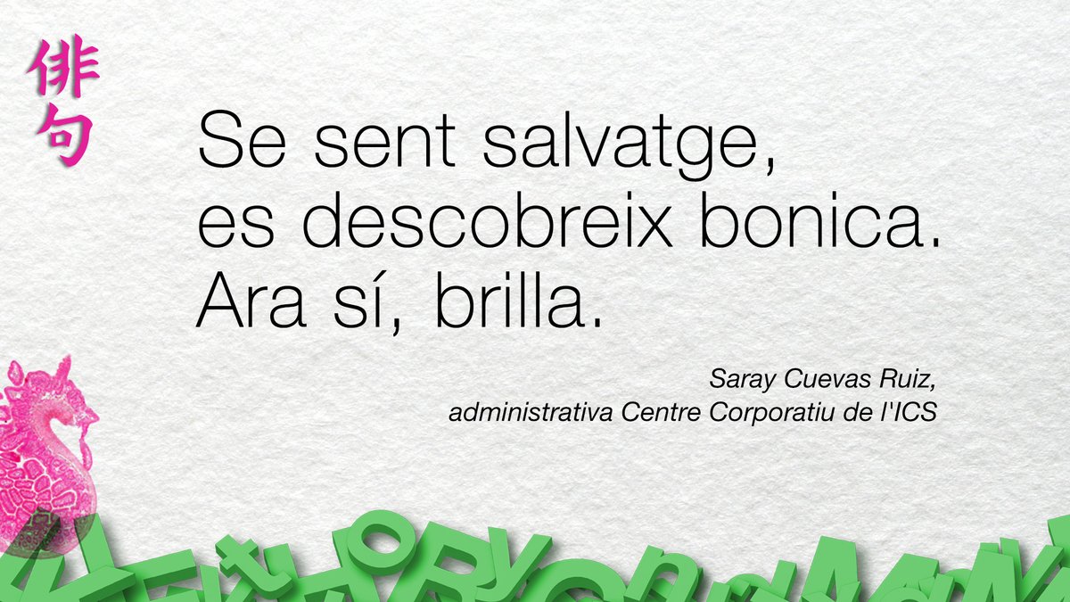 icscat's tweet photo. Bona diada de #SantJordICS per a tothom. A l'#icscat la celebrem amb els haikus per a la igualtat de les més de 300 persones, professionals o ciutadanes, que han volgut aportar la seva poesia
Us deixem la guanyadora, @yaras23 i el seu haiku
https://t.co/QiA0aEdr3Y https://t.co/1UuJdeam61