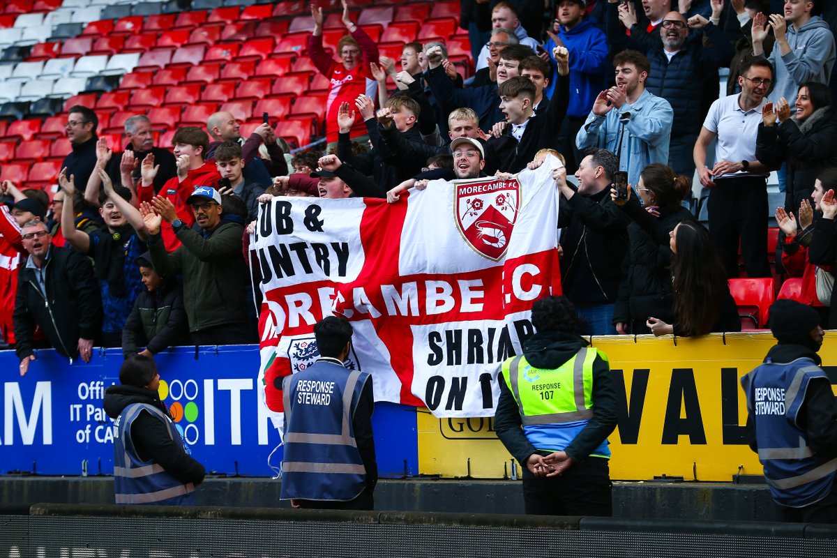 MorecambeFC's tweet photo. 2οΈβ£2οΈβ£0οΈβ£ of you joined us at The Valley on Saturday.
An incredible effort as ever from the travelling #Shrimps! π«‘
#UTS π¦ | #CHAvMOR https://t.co/l05ruVrISK