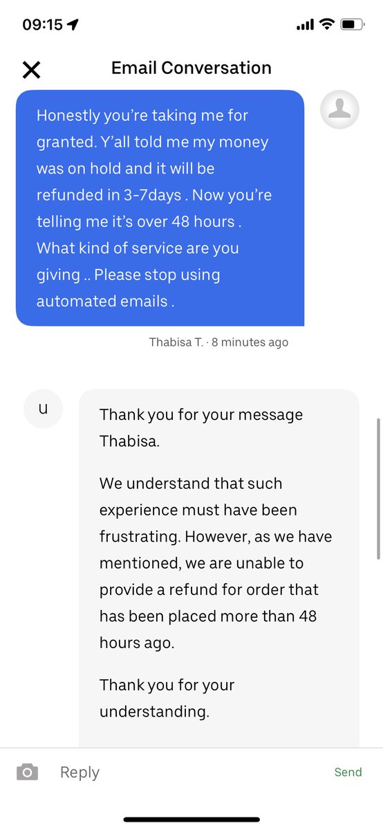 Biisa_xo's tweet photo. @Uber_Support I keep on getting automated messages instead of someone trying to resolve this . https://t.co/BbbRncrFdi