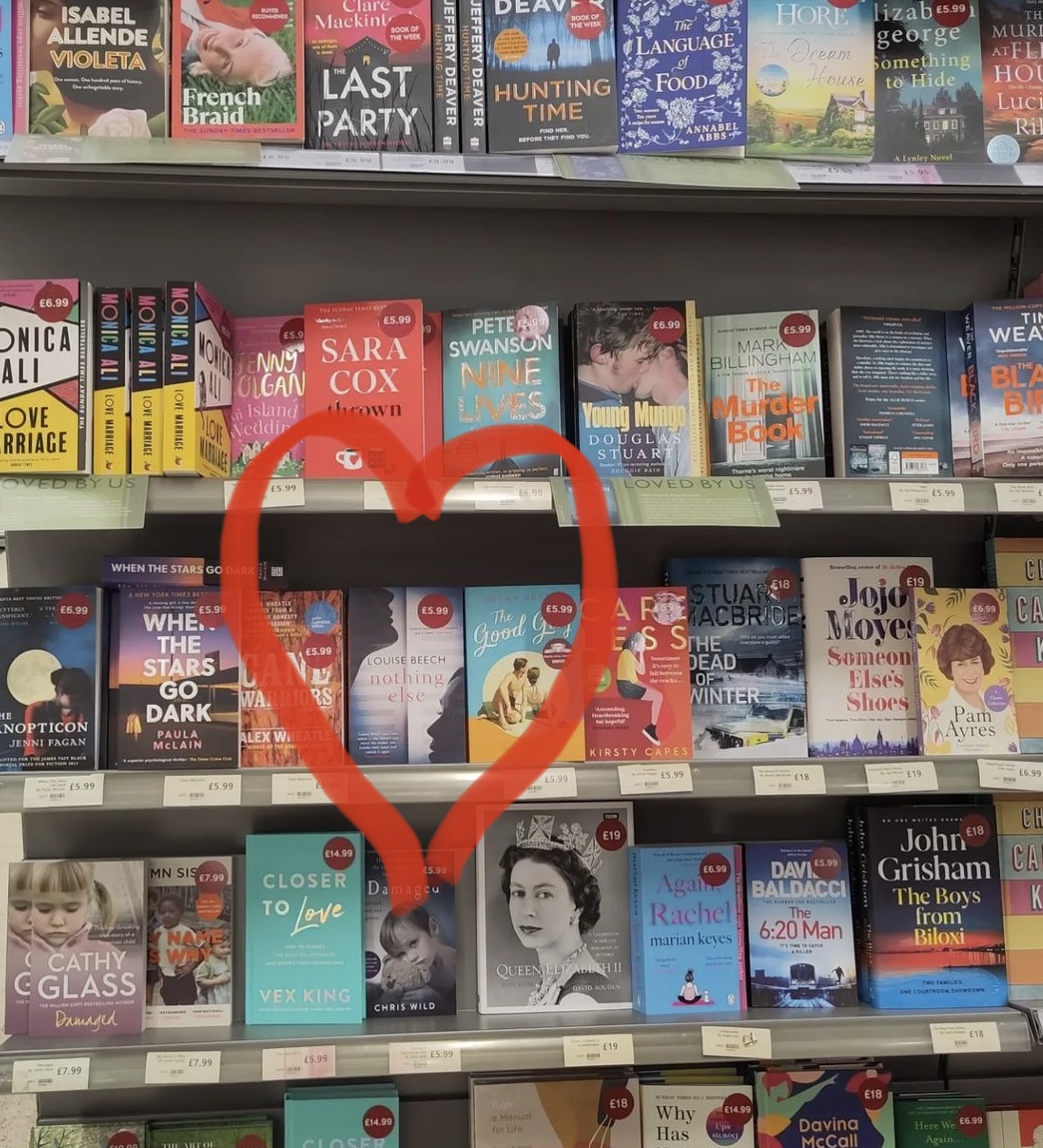 LouiseWriter's tweet image. Authors will get this: one of my many dreams as an author was to be in a supermarket. Finally got to tick that one off because #NothingElse was spotted in @waitrose The posh one! Me! Now for world domination, The Booker Prize, and a new lawnmower. #AuthorDreams #Shelfie