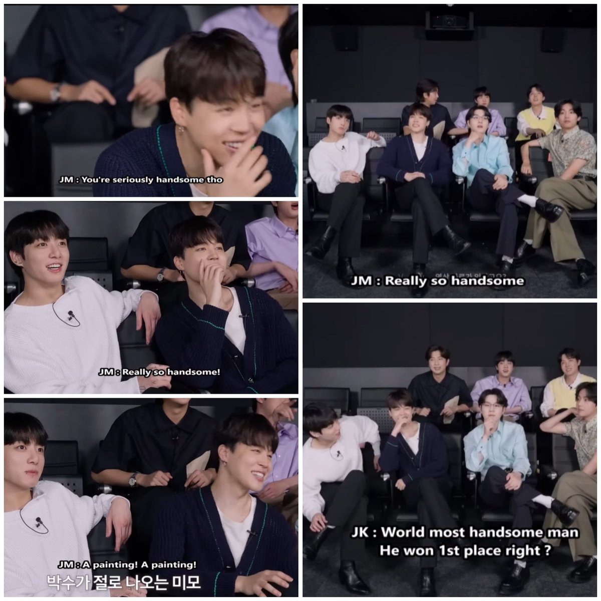 out_v95's tweet photo. As an ot6 &amp; jikooker I assure you the reason behind us trying too hard to prove Taehyung isn't good looking is out of jealousy cause JM &amp; JK praise his looks a lot. They've been seeing him for years in real life yet they're still amazed by his face. We can't deny it tho 🤭 #outV https://t.co/2apYfiZoV2