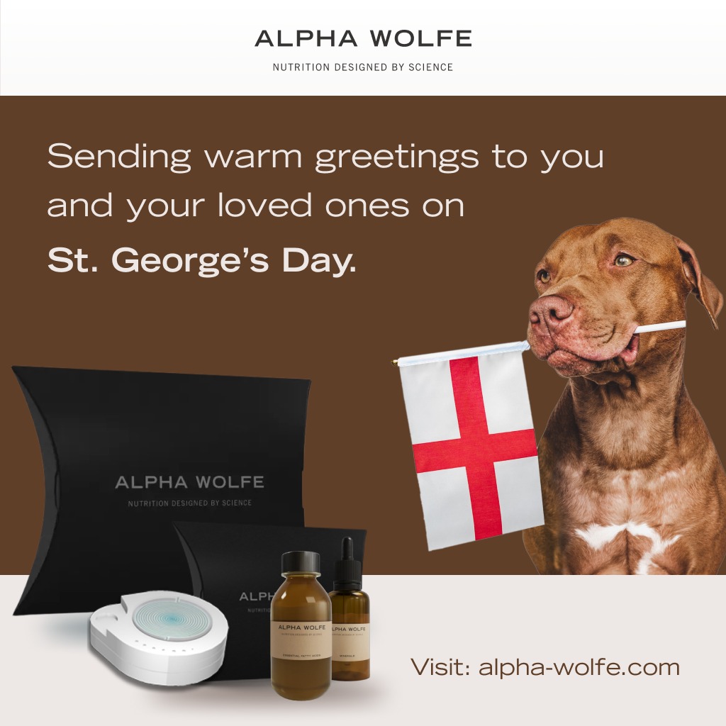 alphawolfeuk's tweet photo. Wishing you all a warm St George's Day from our families to yours.
#StGeorgeDayFeastday #alphawolfe #petsevicesinlondon #nutritionaltesting #epigenetics #supplimentsfordogs #stgorgesday https://t.co/KhJimga0ET