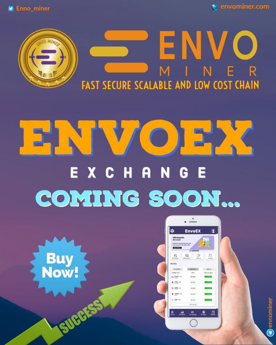 EnvoMiners's tweet photo. 🚨🚨DON'T MISS THIS MINING ⛏ PROJECT AS Launching soon🔜
👇👇👇👇👇
✅Own exchange- #EnvoExchange 
✅Own Network- #EMI20

✅ #Envominer MINING ⛏ APP LINK-👇
https://t.co/t55BSykewu

📌 Know More about ENVO-👇
https://t.co/PJAyWaCE3q https://t.co/WbZe9Pk8RO