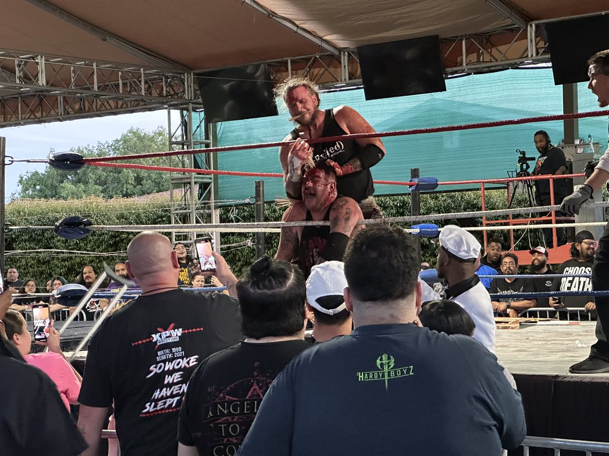 deljamesgang's tweet photo. Damn! @Thexpwwrestling #killafornia2 event was brutal af!! https://t.co/n6ersrtSRW
