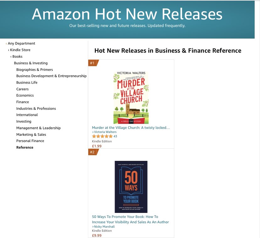 Our new book - 50 ways to promote your book - is #2 Amazon Hot New Release in two categories! #50booktips Take a look here 👀 amzn.to/41Q2jJe