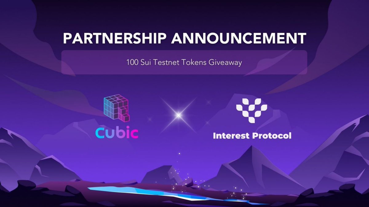 cubicgamesxyz's tweet photo. New partnership: @interest_dinero 🤝 @cubicgamesxyz 🎉

💰To buidl @SuiNetwork together, we’re giving away 100 $SUI Testnet Tokens!

Enter: 
✅ Follow, rt and ❤️ 
✅ Complete the Tasks: https://t.co/wrEJEU4vnH

#Sui #Suinami #Giveaways https://t.co/rGA1K0DtU8