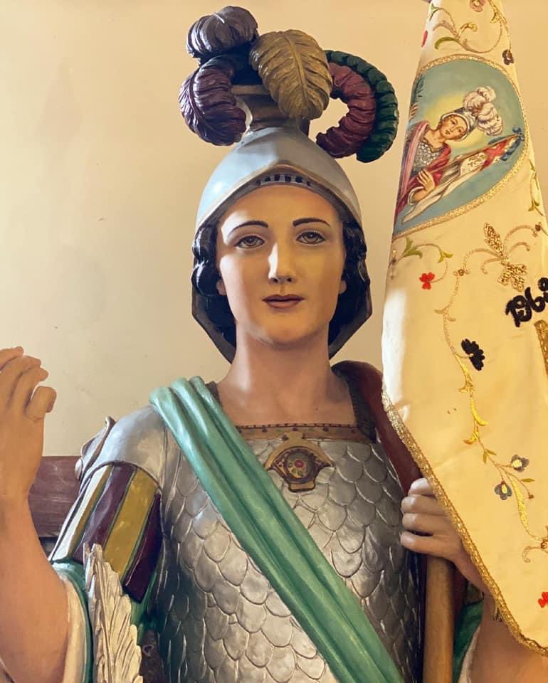 tonyatthetable's tweet photo. Bust of San Giorgio at Sacred Hearts &amp; Saint Stephen Church in #CarrollGardens, #BrooklynNY.  He is the #PatronSaint of #TestaccioDIschia.  
#FeastDay #BaranoDIschia #Testaccio #Ischia #Brooklyn #ItalianCatholic #LittleItaly #ItalianEnclaves #TonyMangia #AtTheTableWithTony https://t.co/V0YMtv81ze