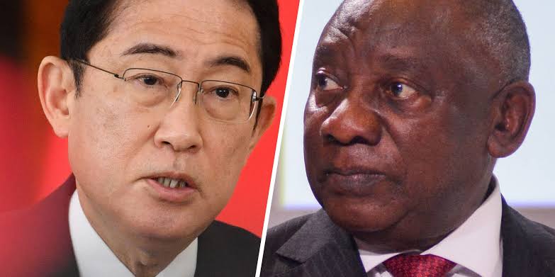 🔴 RAMAPHOSA SPEAKS FOR HIS JACKET: JAPAN🔴 Japan's Prime Minister has snubbed Ramaphosa in the recently held G7 summit SA is usually invited to attend these G7 summits bcoz of its clout Japan now says Cyril is a weak leader who takes no stance on anything. They snubbed him