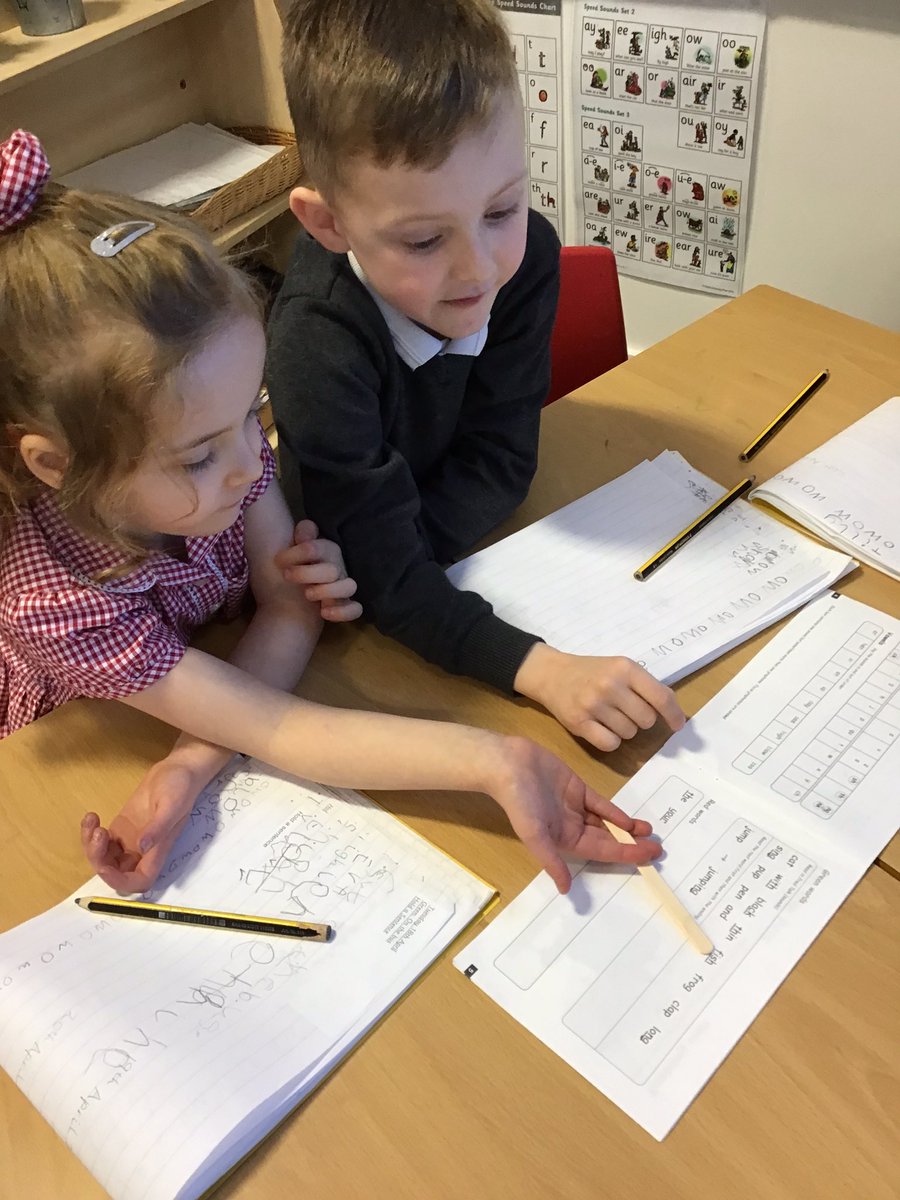 Reception_LM's tweet photo. Look at these superstars working together to read our new book in RWI! @RuthMiskinEdu  @rp_rmt 😊 🐸 ✨ #EYFS #Phonics https://t.co/GZFRkcnPni