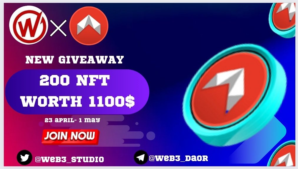 Web3_METAVERSEE's tweet photo. DMAIL NETWORK x Web3 Studio 100 #FCFS BIG  #Airdrop

🏆 Prize Pool:- 200 NFT WORTH 1100$ ( #FCFS Users )

✅ Follow @Dmailofficial&amp; @Web3_studio

✅ Complete form ⤵️
https://t.co/KyX0HkFPa1

⏱️ Ending  1 MAY
#BSC #Airdrops #Crypto #Web3studio #Giveaways #FCFS #NFT #NFTs https://t.co/xNMJ58FuWm