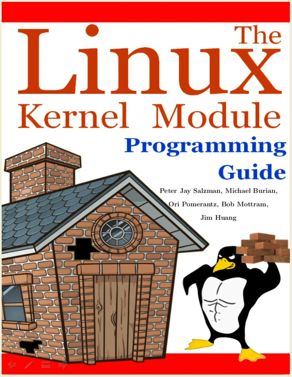 0xor0ne's tweet image. Nice reading for anyone interested in Linux kernel internals and modules development (updated to 5.x kernels)
"The Linux Kernel Module Programming Guide"
sysprog21.github.io/lkmpg/
#Linux