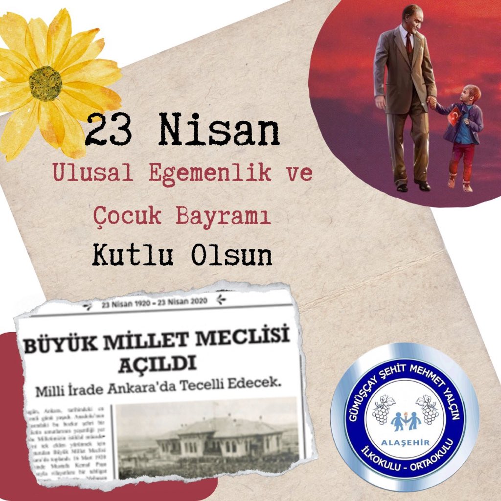 gumuscay45's tweet photo. Ulu Önderimiz Gazi Mustafa Kemal Atatürk tarafından dünya çocuklarına armağan edilen 23 Nisan Ulusal Egemenlik ve Çocuk Bayramımız kutlu olsun! https://t.co/7HeywNZvDS