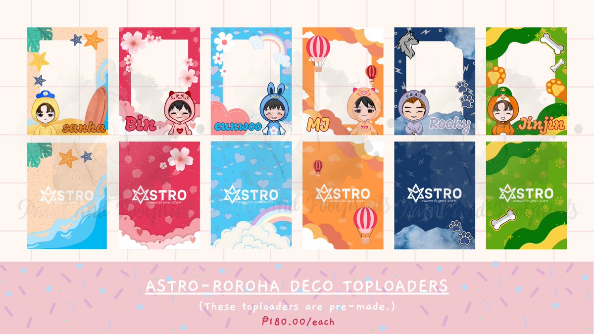 paintnfootprint's tweet photo. WTS/LFB:
Astro-Aroha Inspired Deco Toploaders.
Will be releasing more designs soon. Buy your favs PCs with a new home. Also posting on this thread some actual photos of the ones I already made.
Get Customized with us. β₯
#PaintandFootprints #DecoToploaders #ASTRO #AROHA https://t.co/IUrpKlTUwk