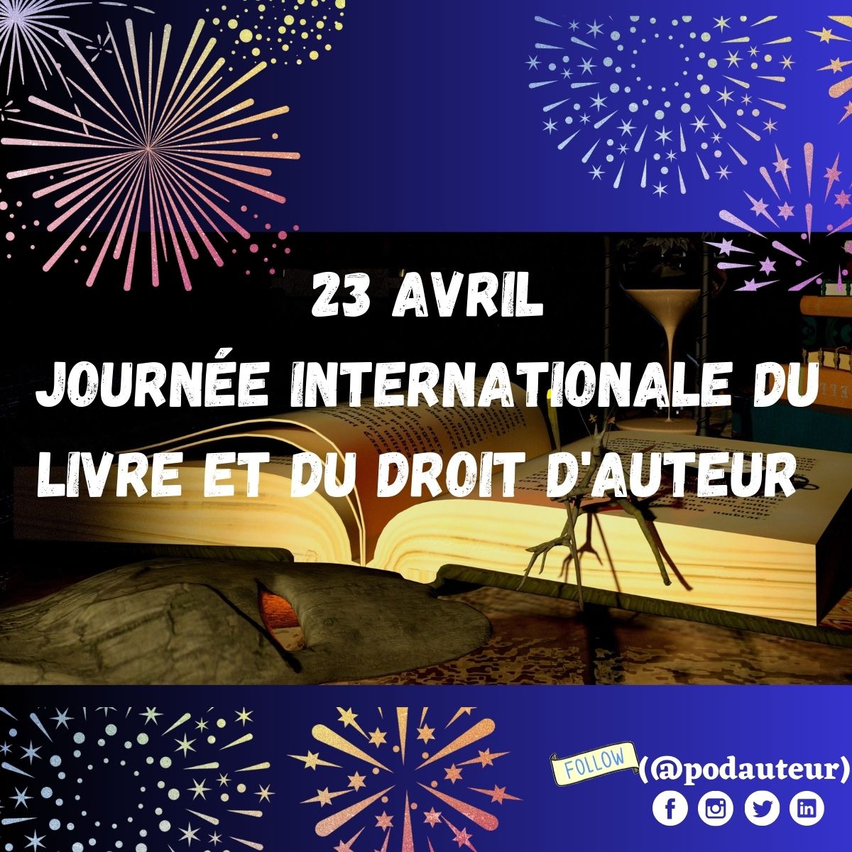 dmarchille1's tweet photo. En cette journée internationale du livre et du droit d’auteur, l’équipe de @podauteur2 souhaite une très belle journée aux féru.e.s des livres, aux créateurs, artistes et auteurs.
#createandwellprotectit #PI #wipo #unesco #livre #droitdauteur #sacem #sacd #adami #inpi #bdha https://t.co/sL6kXUibEc