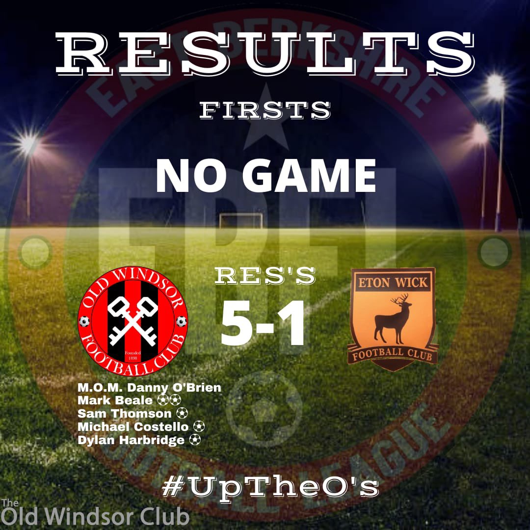 OldWindsorFC's tweet photo. Good win for the reserves yesterday against @eton_wickfc
@MarkBeale13 ⚽️⚽️
@samuelthomson1 ⚽️
@chesneycostello ⚽️
#DylanH ⚽️
MOM
#DannyO
#UpTheOss https://t.co/BTey8ekaWr