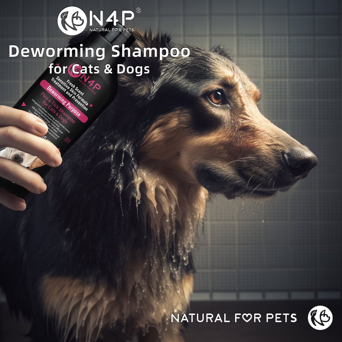 Bath time is fun again with N4P Shampoo!  #VetApproved #PetGrooming #PetWellness
Gentle, natural formula soothes skin while keeping pups parasite-free. Over 10 years producing premium products. Made in our own factory for quality control. n4pets.com #PetRetailers